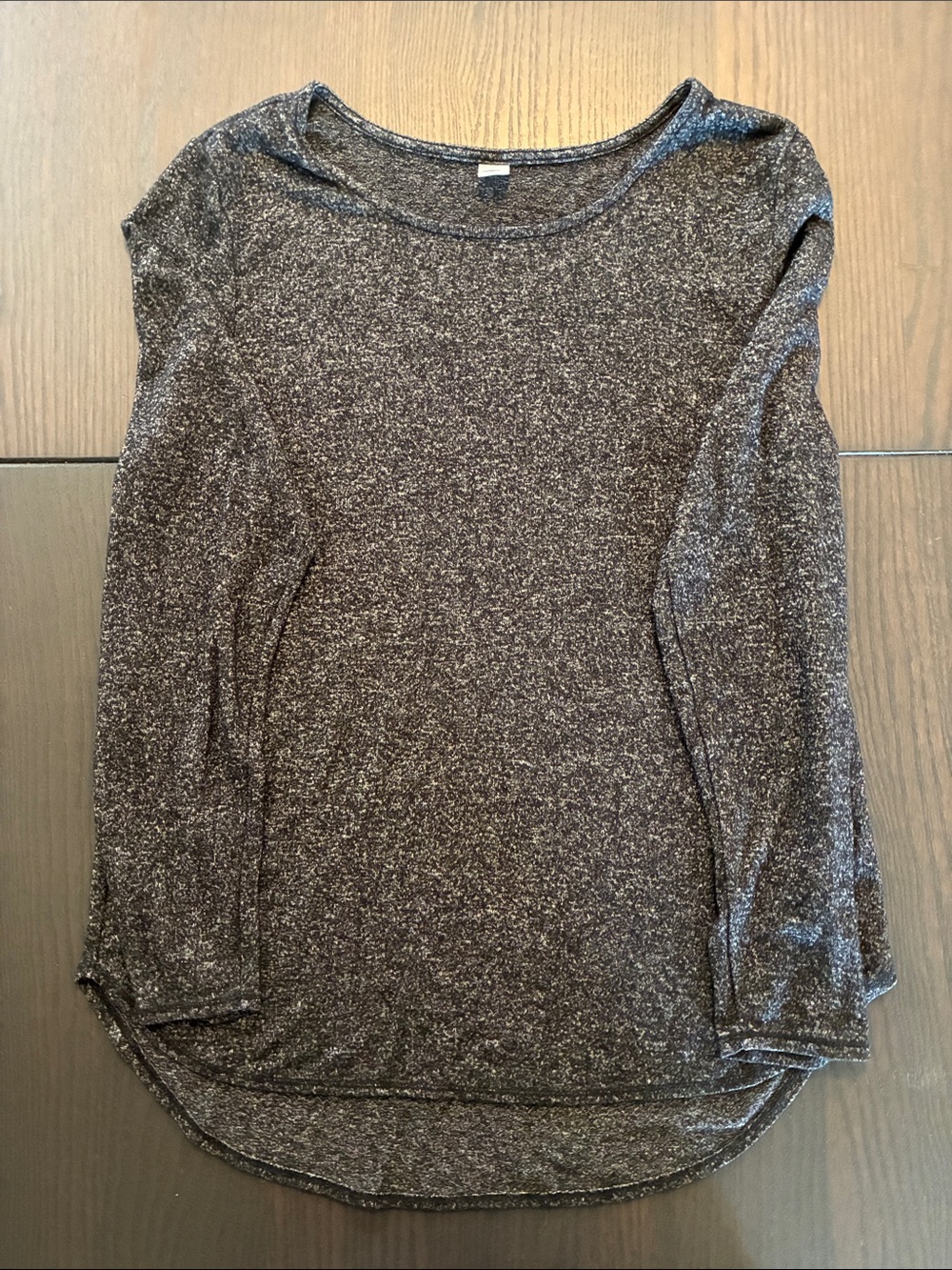 Old Navy Long-Sleeve Heathered Knit Top - Gray